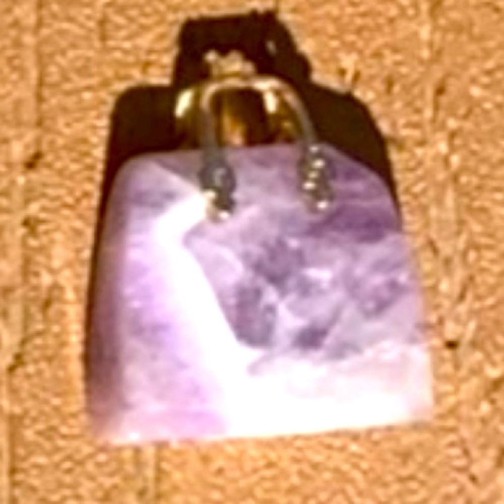 🆕DREAM AMETHYST GENUINE NATURAL STONE QUARTZ CARVED PURSE BAG TOTE CHARM #3